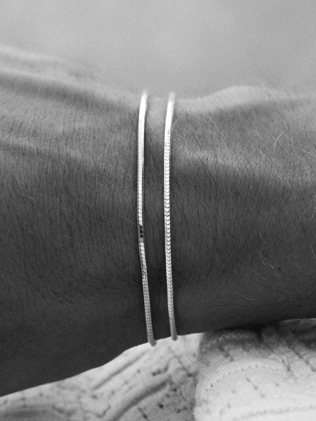 OCTAGON CHAIN BRACELET IN SILVER